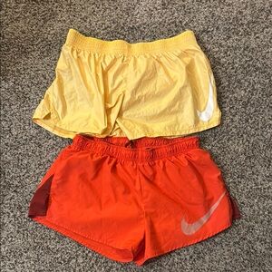 Nike Yellow and Orange Athletic Shorts